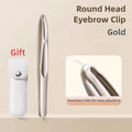 Veltora stainless steel precision tweezers with round head for eyebrow, eyelash, beard, and mustache grooming, seamless clamping design