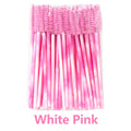 Veltora ANNAFRIS 50-pack disposable eyelash and eyebrow brushes with soft crystal heads for lash extension and mascara application.