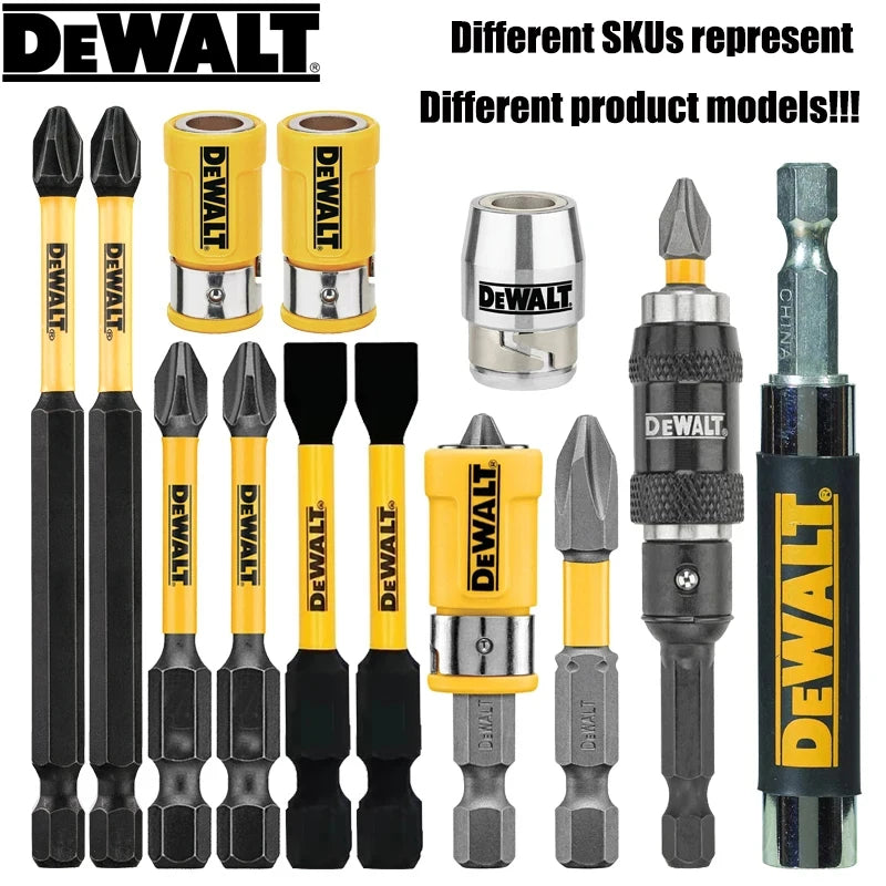 Veltora DEWALT tool accessories combination series cross slotted and Phillips PH2 screwdriver bits with silver/yellow ring sleeve extension rod