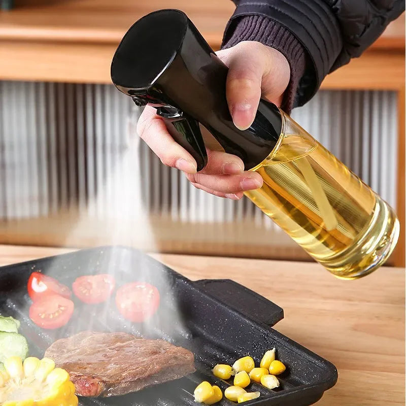 Veltora oil spray bottle in 200ml, 300ml, or 500ml with plastic construction, ideal for BBQ, baking, and kitchen oil or vinegar.