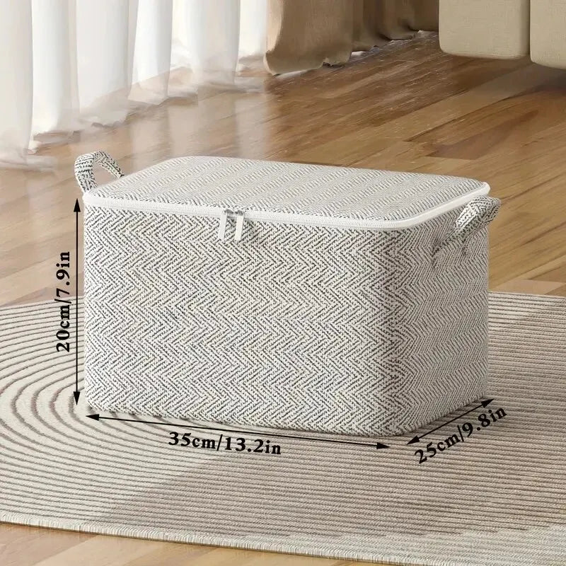 Veltora large capacity household storage bag made of non-woven material, used for organizing quilts, clothing, and toys in closet or wardrobe