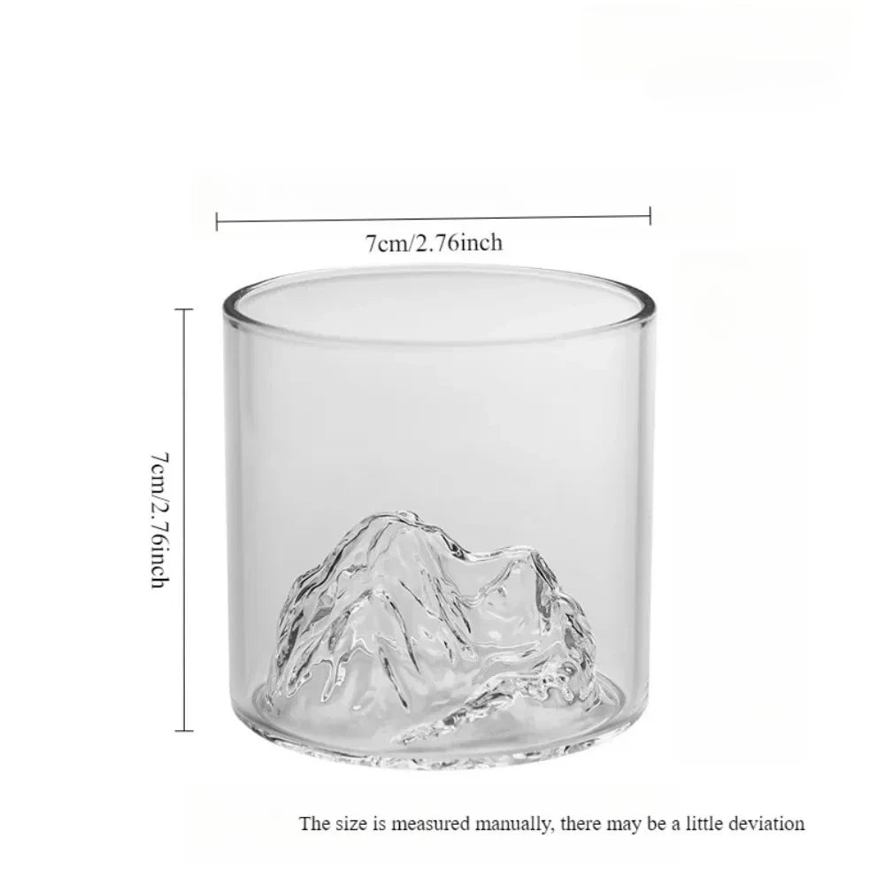 Veltora 5 oz 3D Guanshan whiskey glass set with transparent crystal cups for whiskey, cognac, cocktails, and ice wine.