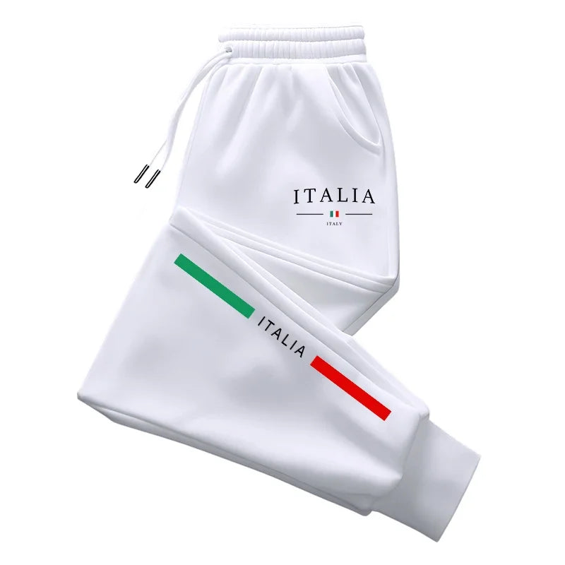 Veltora men's 2025 Italy print sweatpants, high-quality casual sports joggers, comfortable for daily home or outdoor wear