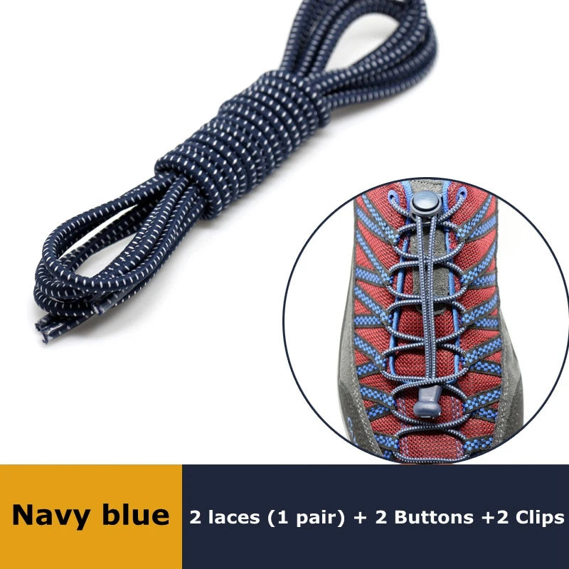 Veltora elastic no-tie sneaker shoelaces with locking mechanism, stretchable round rubber laces for easy slip-on shoes