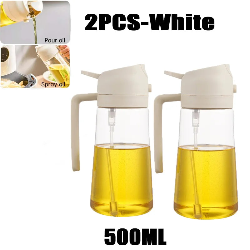 Veltora oil spray bottle with 200/300/500ml capacity, plastic BBQ olive oil sprayer, empty vinegar and oil bottle, and oil brush