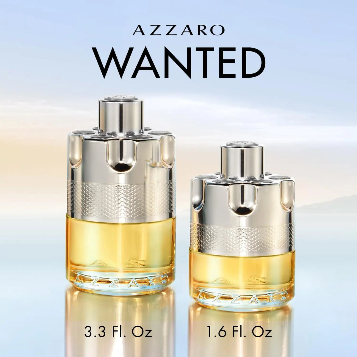 Veltora Azzaro Wanted Eau De Toilette bottle with vibrant label, woody vetiver scent, designed for men's everyday wear.