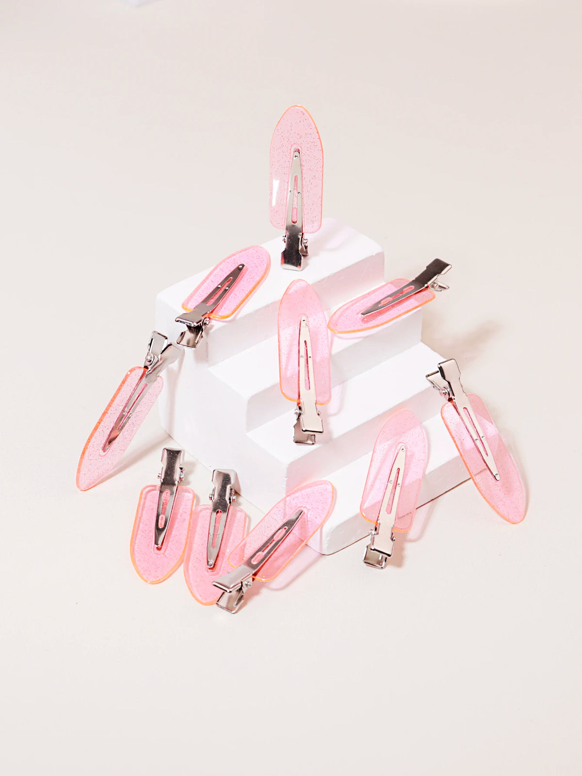 Set of 10 Veltora seamless transparent hair clips for girls, ideal for styling real hair wigs and facial makeup accessories.