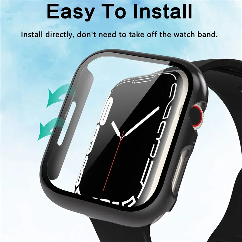 Veltora glass and cover for Apple Watch Series 9, 8, 7, 6, SE, 5, 44mm, 40mm, 41mm, 45mm, 42mm, 38mm screen protector
