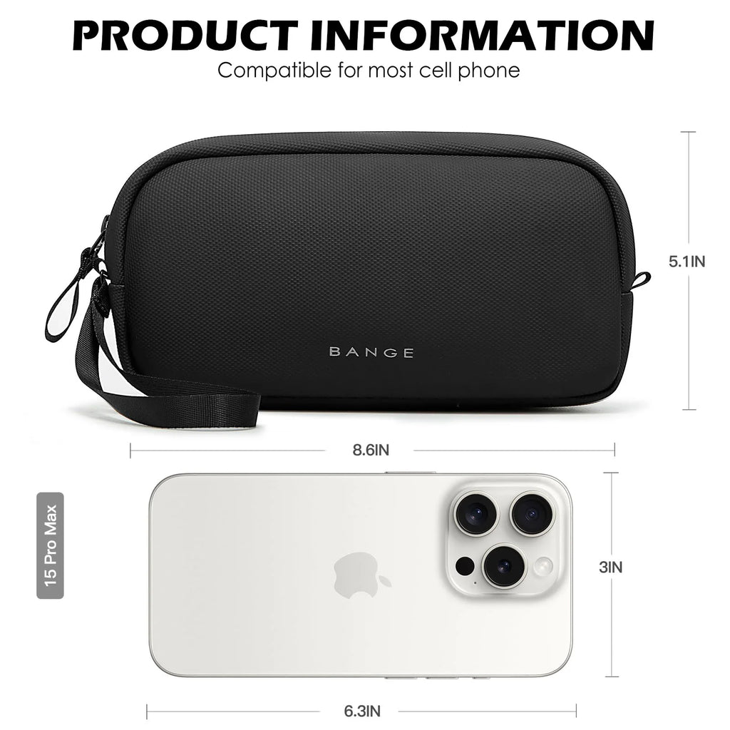 Veltora BANGE travel organizer bag with power bank mini pouch for electronics, USB cables, cords, and hard drives storage case