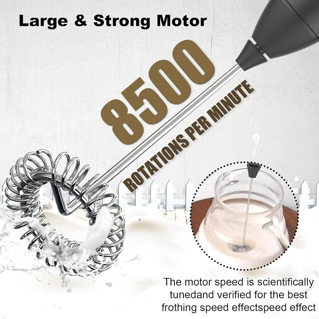 Veltora MINI USB rechargeable milk frother with 3 speeds, electric foam maker and coffee whisk, portable handheld egg beater.