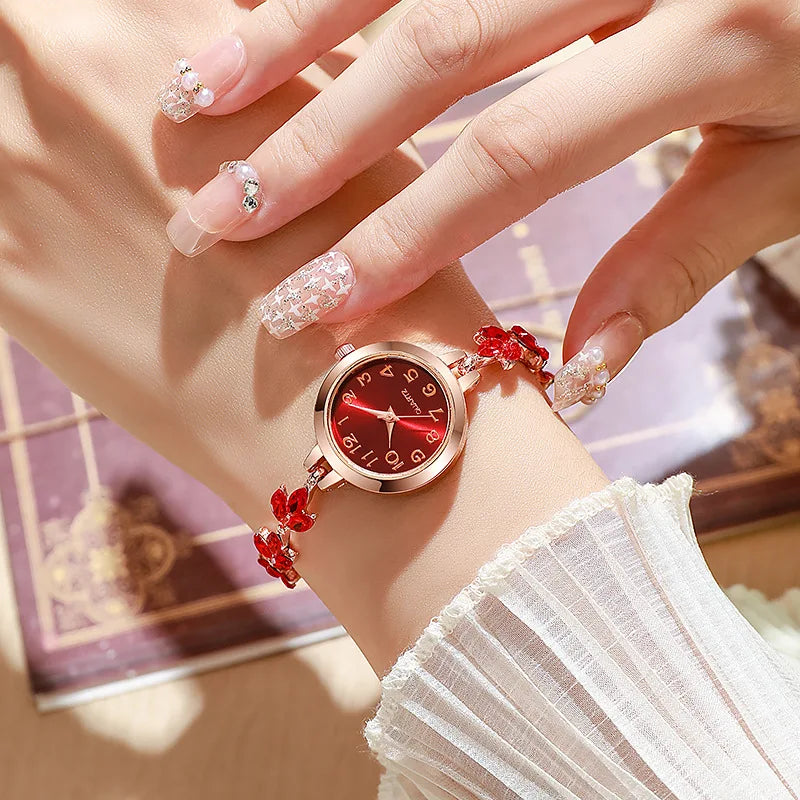 Elegant Veltora women's luxury quartz watch with rhinestone bracelet, stylish jewelry for women and girls, perfect gift accessory.