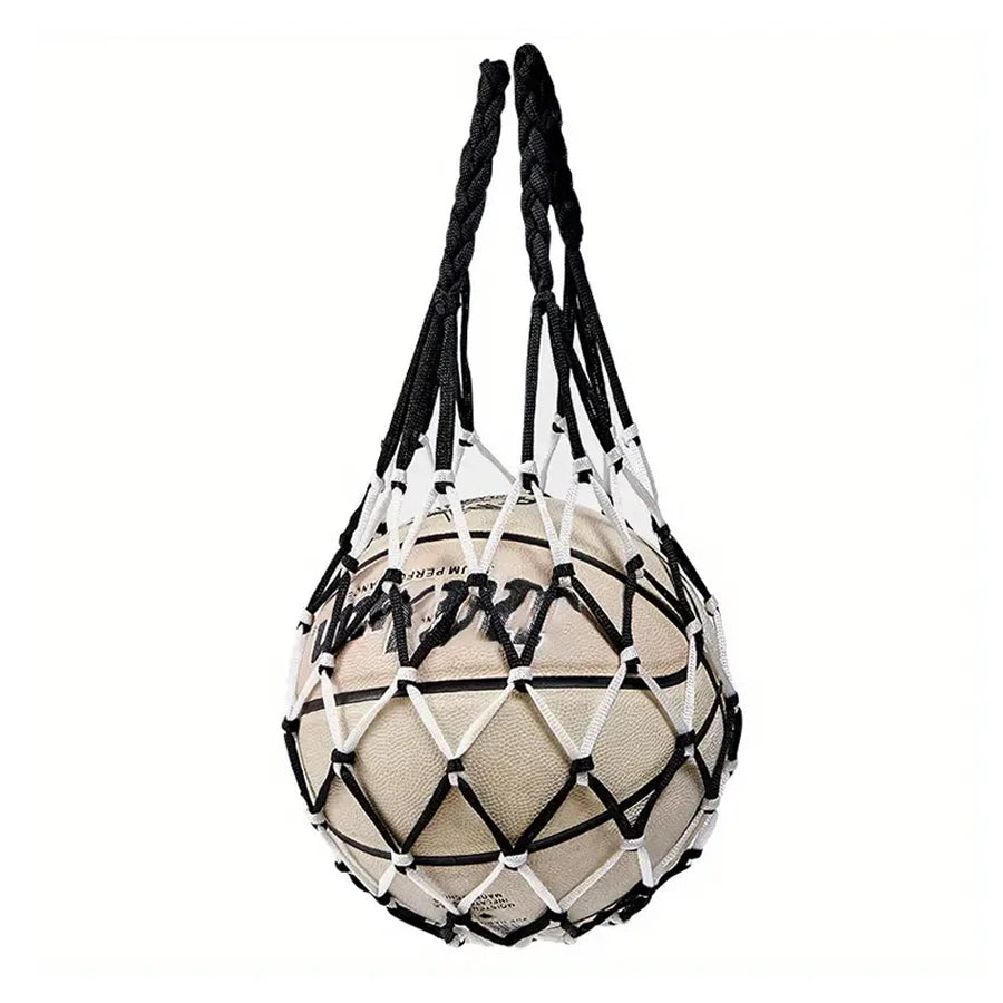 Durable nylon basketball net bag by Veltora for storing all kinds of balls, with thick woven design for sports training and organization.