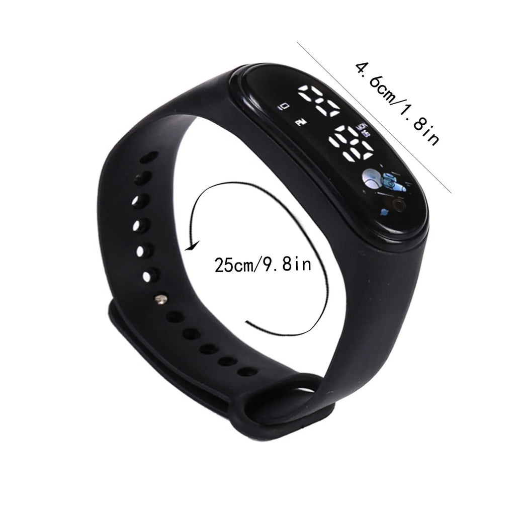 Veltora Kawaii smart watch for kids, waterproof digital watch with silicone strap, suitable for boys and girls, outdoor sports watch