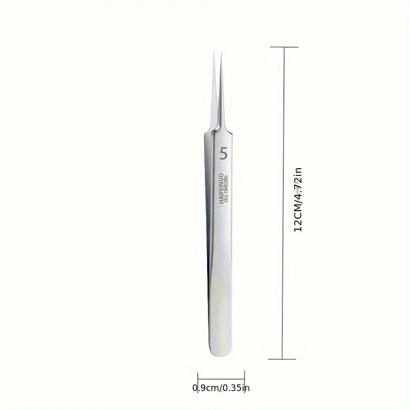 Stainless steel blackhead removal tweezers by Veltora for extracting whiteheads and comedones during deep facial cleansing.