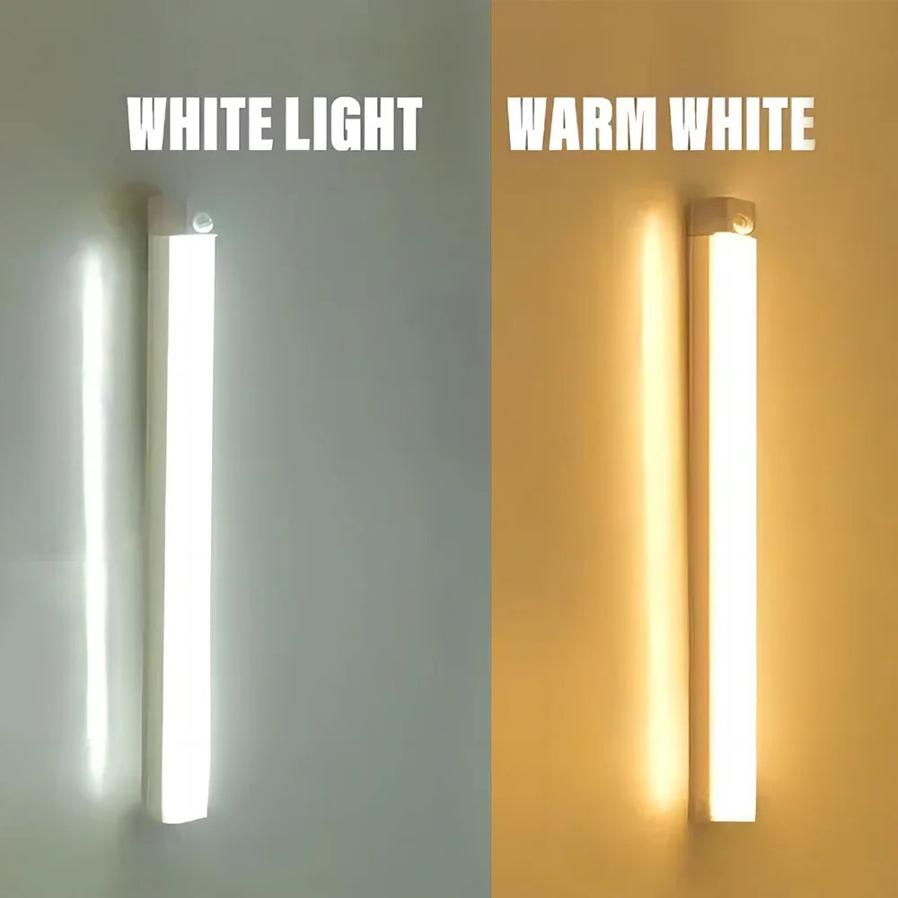 Wireless LED motion sensor night light by Veltora, rechargeable Type C cabinet and staircase backlight for kitchen and wardrobe.