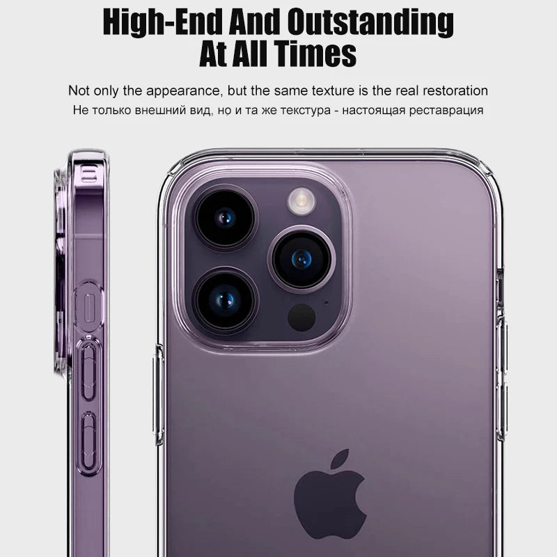 Veltora luxury clear silicone phone case for iPhone models, transparent shockproof bumper back cover with precise cutouts