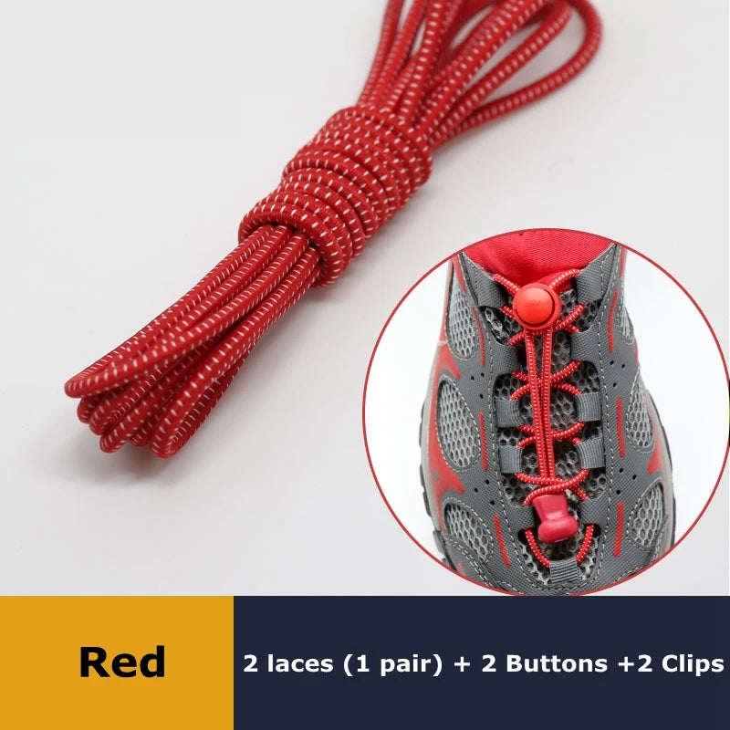 Veltora elastic no-tie sneaker shoelaces with locking stretch rubber round shoestrings for easy, quick fastening.
