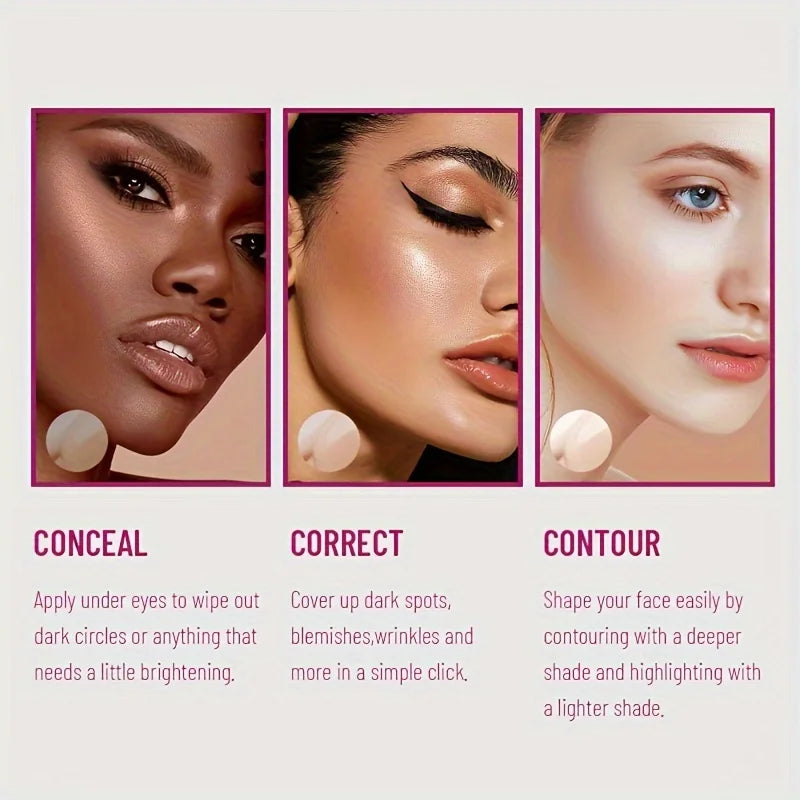 Veltora sponge head concealer for dark circles, freckles, acne, and blemishes, with long-lasting moisturizing liquid foundation.