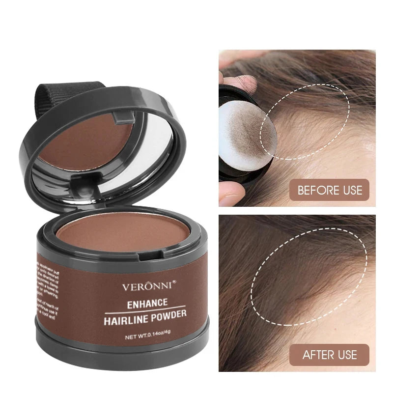 Veltora 14-color black hair line powder, waterproof hairline concealer for natural coverage and root fill-in repair.