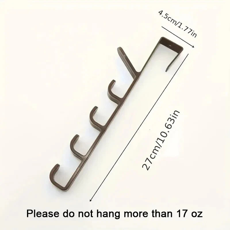 Veltora bedroom door hanger clothes rack with plastic hooks for bags and purses, over-the-door home storage and organization.