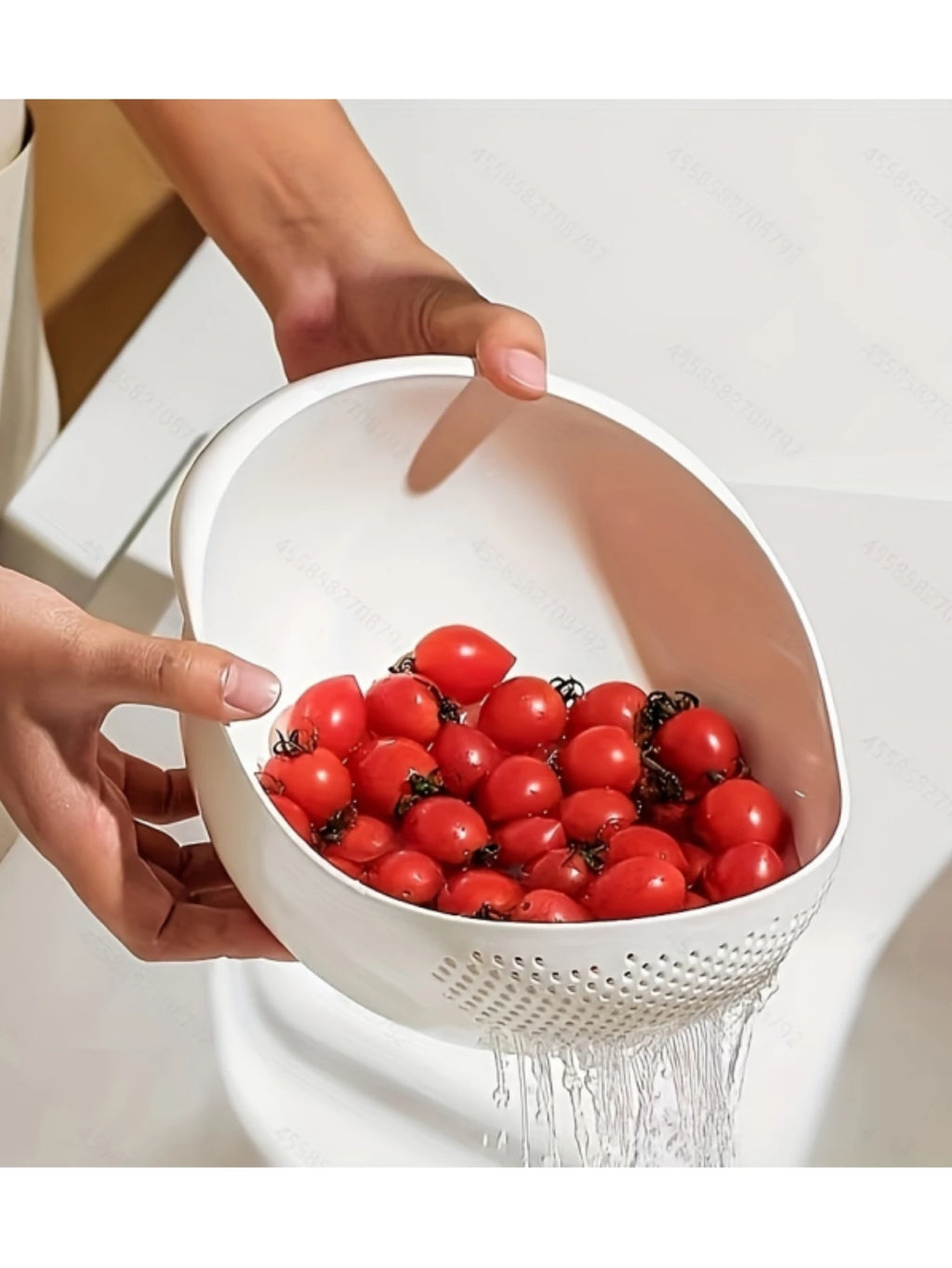 Veltora rice drainage basket and fruit and vegetable filter sieve, small kitchen tool for rinsing and draining produce.