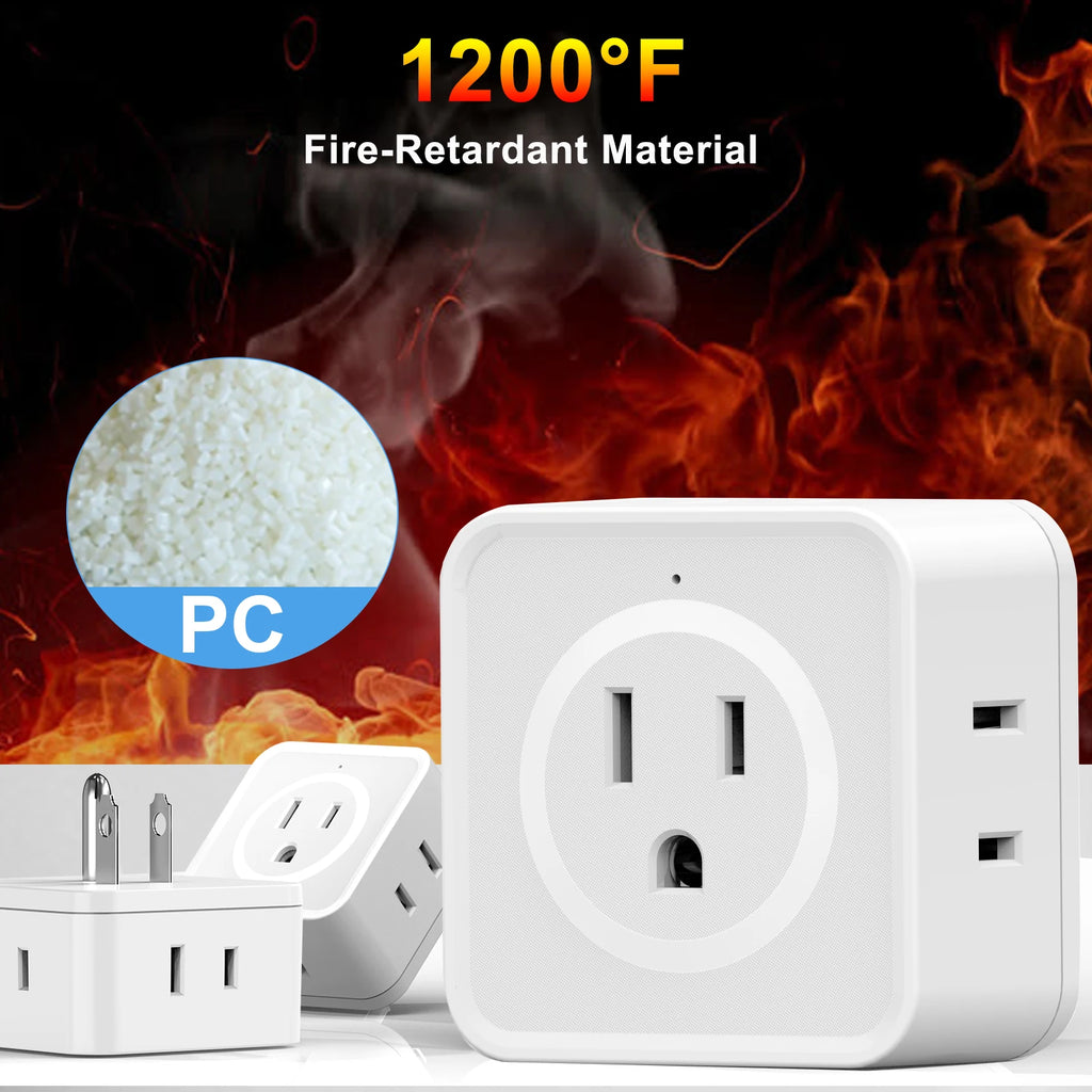 Veltora 5-way multi plug outlet extender with wall mount design, compact electrical outlet splitter for travel, home, office, dorm use
