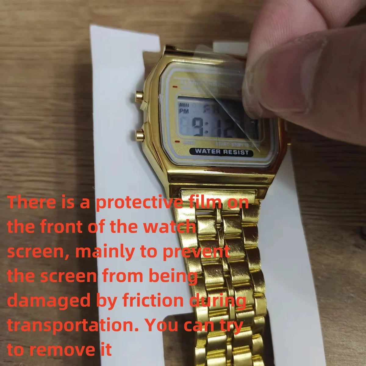 Veltora F91W digital sports watch with steel band, multi-functional LED display, electronic clock for men and women.