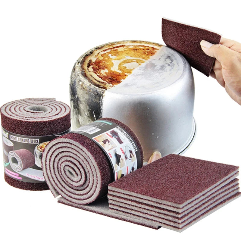 Veltora heavy-duty magical melamine sponge for cleaning motorcycle parts and kitchen surfaces, shown in the image.