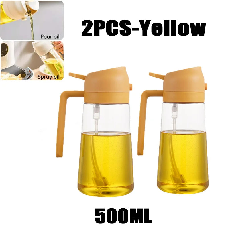 Veltora oil spray bottle for BBQ and baking, 200/300/500ml plastic bottle with sprayer and oil brush for cooking and vinegar.