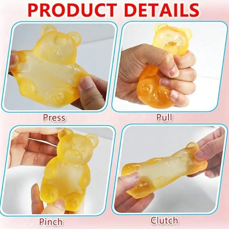 Veltora NEEDOH soft gummy bear fidget toy made of TPR, sensory stress relief squeeze toy for kids, birthday gift