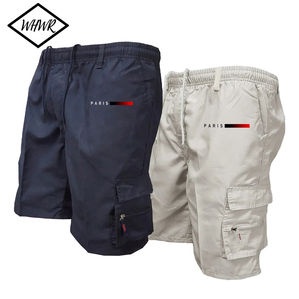 Men's Veltora tactical cargo shorts with elastic waist, suitable for outdoor, casual, street style, and jogging activities.