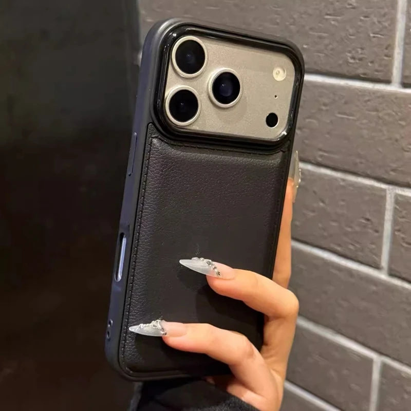 Veltora luxury plain shockproof bumper phone case for iPhone 11 to 18 Pro Max, with sleek design and reinforced edges.