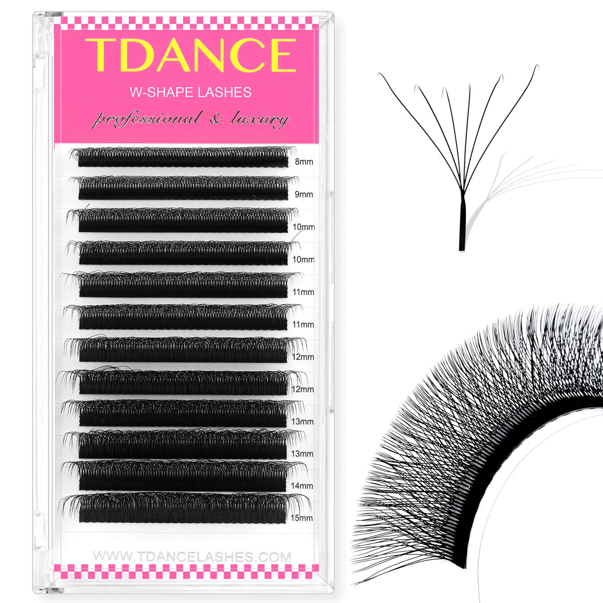 Veltora TDANCE 3D 4D 5D 6D premade fans eyelash extensions with W style faux mink, natural soft bloom volume, automatic flowering design