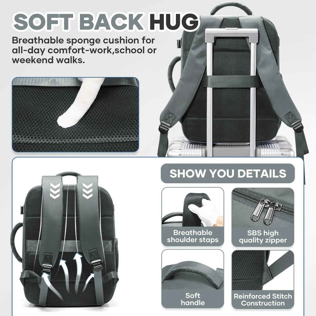 Veltora Ryanair cabin backpack in black, compact 40x30x20 travel bag with laptop compartment, ideal for outdoor and school use