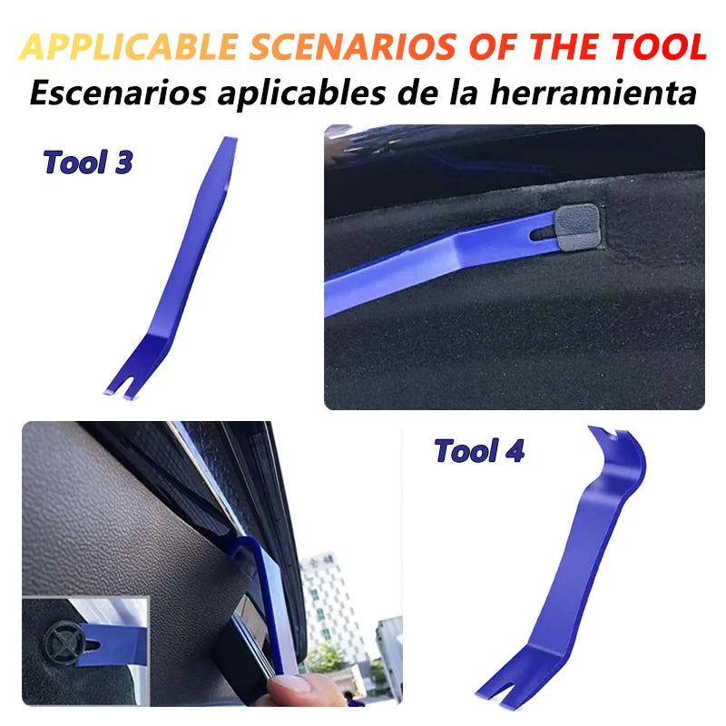 Veltora iLMH car hand tool set with disassembly tools for stereo, DVD, dashboard removal, and interior plastic trim repair.