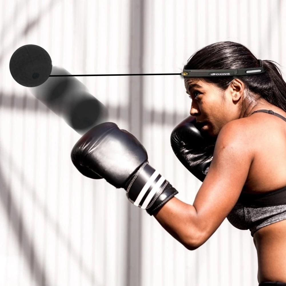 Veltora boxing reflex speed punch ball with rubber surface and sweatband for agility and reaction training.