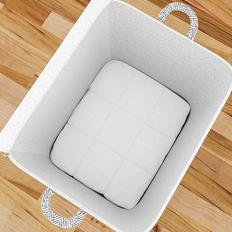 Veltora large capacity household storage bag made of non-woven material, used for quilts, clothing, or toys in closet or wardrobe.