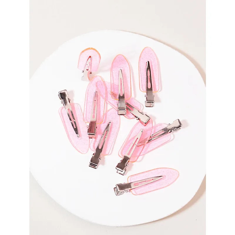 Set of 10 seamless transparent Veltora hair clips for girls, perfect for styling, makeup, and securing real hair or wigs.