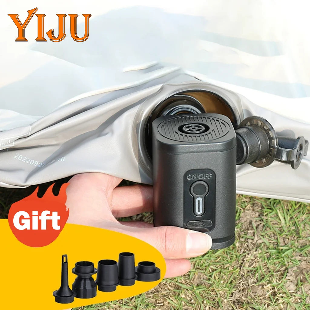 Veltora YIJU wireless portable mini air compressor inflates air cushions, beds, swim rings, and more with compact design.