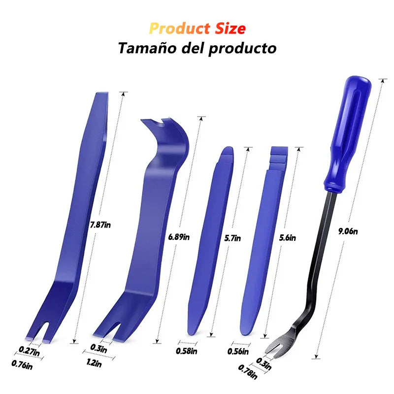 Veltora iLMH car hand tool set with disassembly tools for stereo, DVD, dashboard, and plastic trim panel removal.