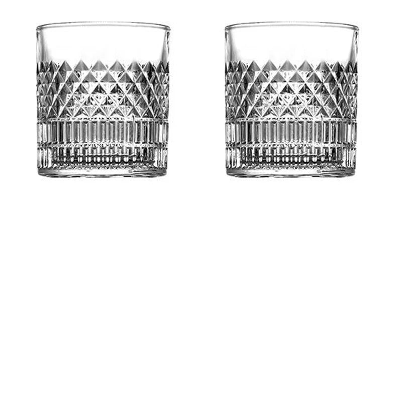 Set of 1 to 4 transparent Veltora whiskey cups, 335ml crystal glass for party, home, or bar use