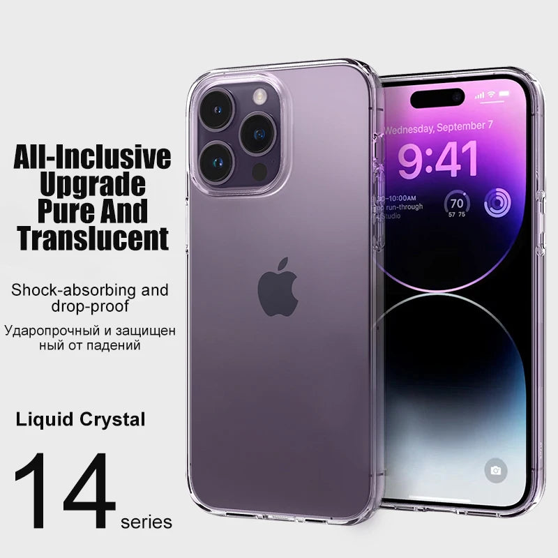 Veltora clear silicone phone case for iPhone models, shockproof transparent bumper back cover with precise cutouts