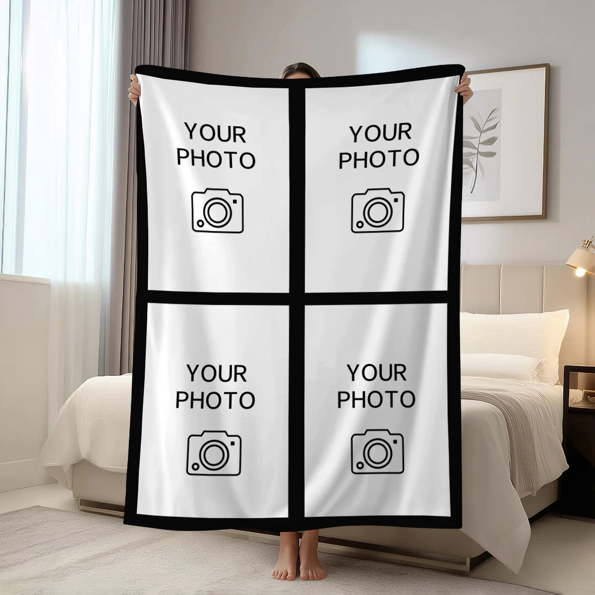 Veltora personalized blanket with custom picture and text, soft gift blanket for children, parents, lovers, and friends.