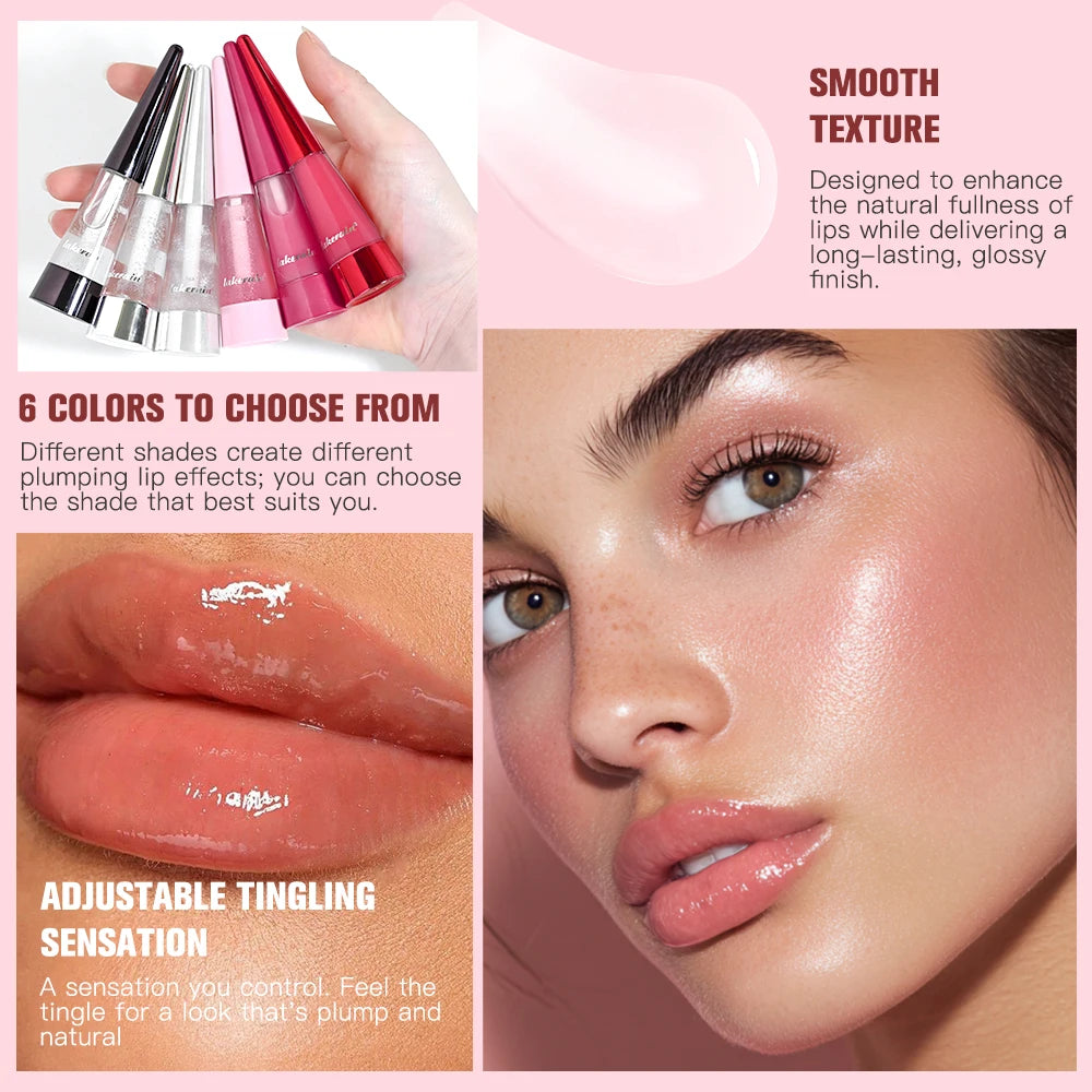 Veltora Lakerain Lip Plumper with deep hydration, high-shine gloss, and voluminous finish, displaying a shiny, moisturizing lip gloss.