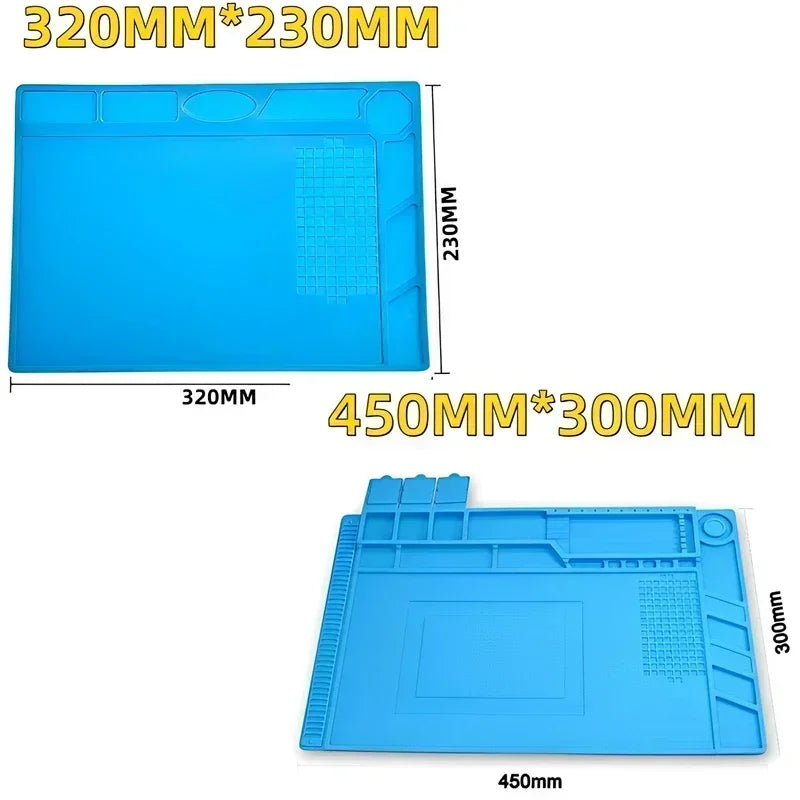 Veltora magnetic silicone repair mat for circuit board soldering, heat resistant, anti-static, ideal for phone and ESD iron repairs