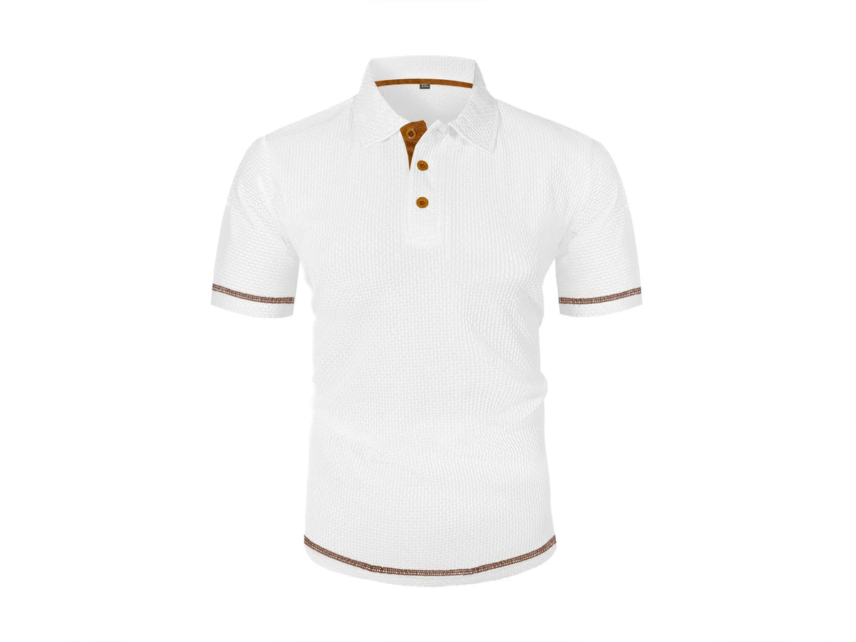 Veltora men's summer ice silk short-sleeved T-shirt with lapel collar, lightweight and breathable men's casual top.