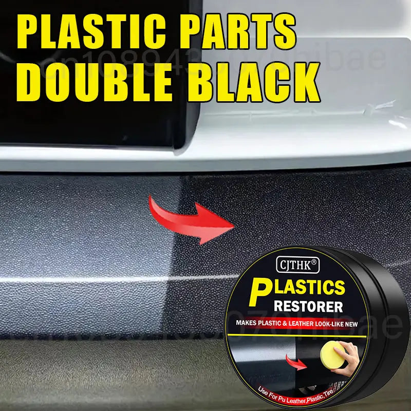 Veltora car plastic restorer and auto polish for back to black gloss, repairing and renewing plastic and leather surfaces.