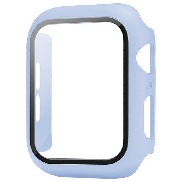 Veltora glass and cover for Apple Watch Series 6, 5, 4, 3, 2, SE, 8, 7, 6, 9, 10 in various sizes, with screen protector and case.