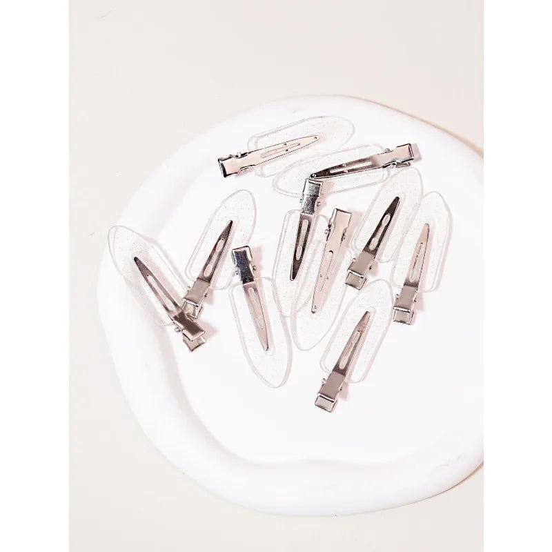 10-pack Veltora seamless transparent hair clips for girls, ideal for makeup, facial styling, wigs, and real hair accessory use.