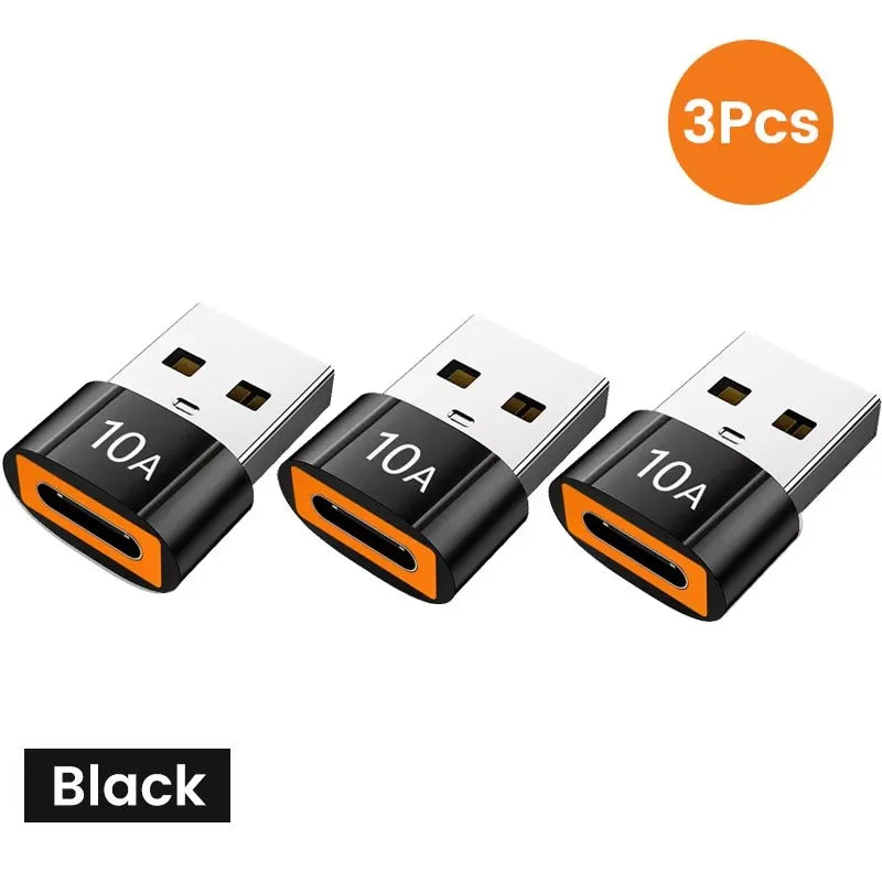 Veltora 10A OTG USB 3.0 to Type C adapter, USB female to Type C male, fast charging for Xiaomi, Samsung, laptops, and PCs.